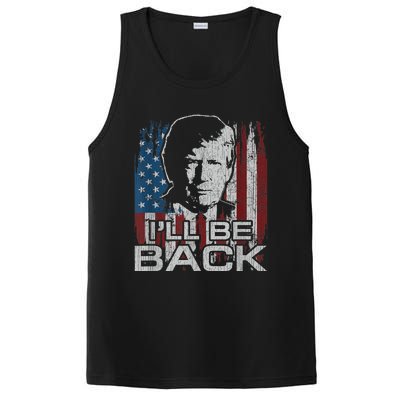 Election 2024 I'll Be Back Trump 2024 Vintage Donald Trump PosiCharge Competitor Tank