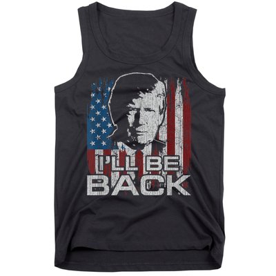 Election 2024 I'll Be Back Trump 2024 Vintage Donald Trump Tank Top