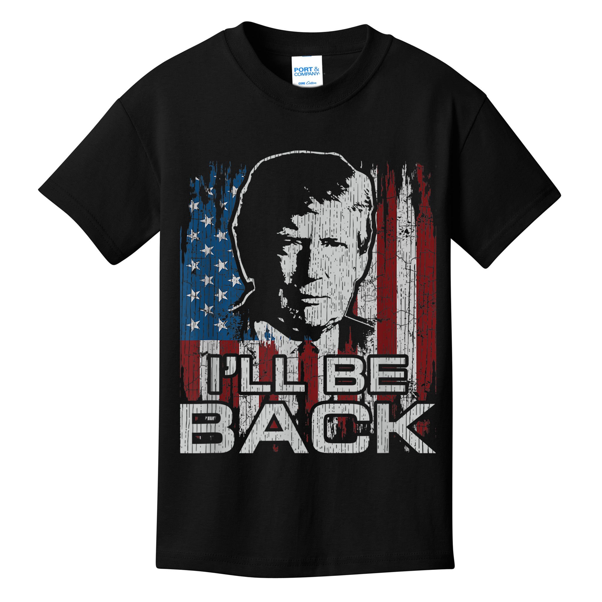 Election 2024 I'll Be Back Trump 2024 Vintage Donald Trump Kids T-Shirt