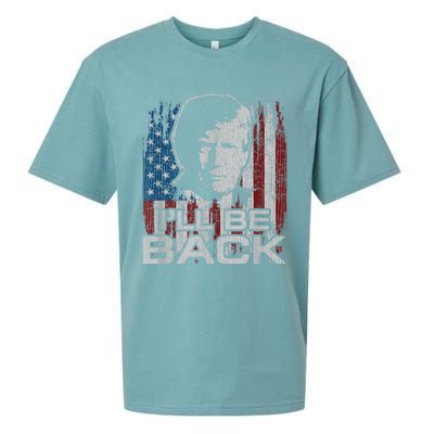 Election 2024 I'll Be Back Trump 2024 Vintage Donald Trump Sueded Cloud Jersey T-Shirt