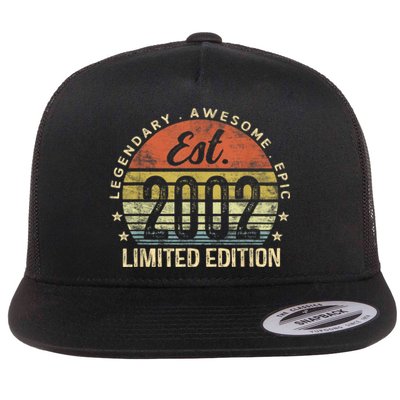 Est 2002 Limited Edition 21st Birthday Gifts 21 Year Old Flat Bill Trucker Hat