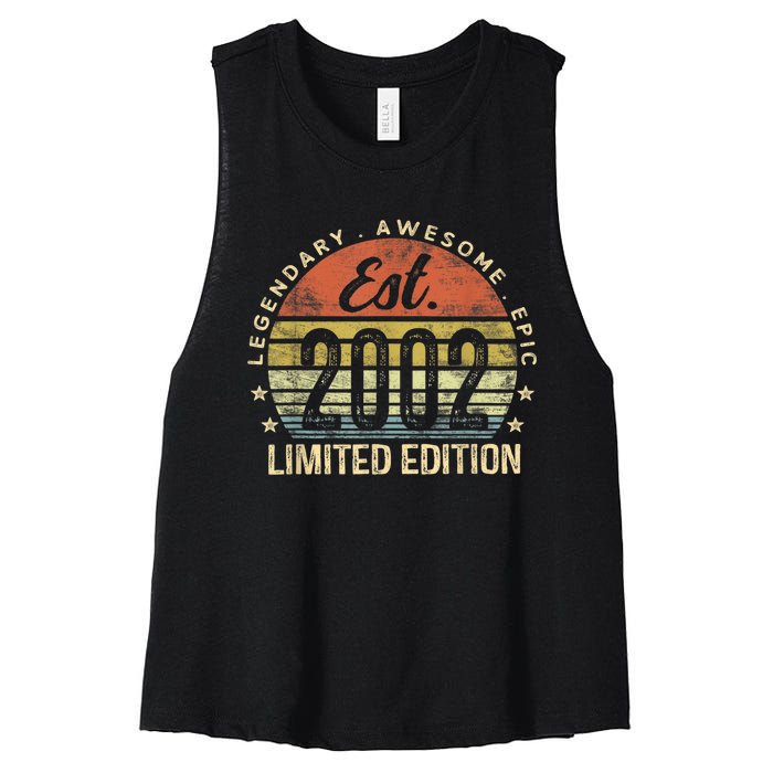 Est 2002 Limited Edition 21st Birthday Gifts 21 Year Old Women's Racerback Cropped Tank