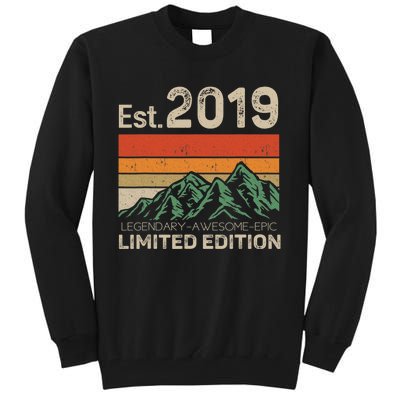 Est 2019 Legendary Awesome Epic Limited Edition 4th Birthday Tall Sweatshirt