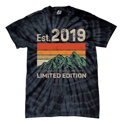 Est 2019 Legendary Awesome Epic Limited Edition 4th Birthday Tie-Dye T-Shirt