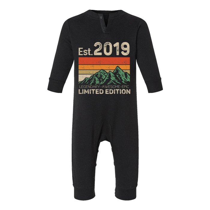 Est 2019 Legendary Awesome Epic Limited Edition 4th Birthday Infant Fleece One Piece