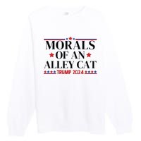 Election 2024 Morals Of An Alley Cat Political Debate Take America Back Maga Premium Crewneck Sweatshirt