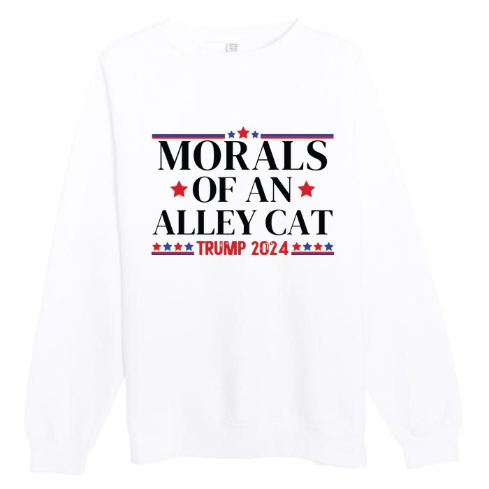 Election 2024 Morals Of An Alley Cat Political Debate Take America Back Maga Premium Crewneck Sweatshirt