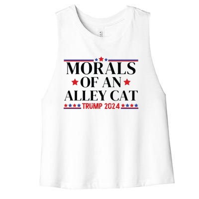 Election 2024 Morals Of An Alley Cat Political Debate Take America Back Maga Women's Racerback Cropped Tank