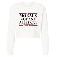 Election 2024 Morals Of An Alley Cat Political Debate Take America Back Maga Cropped Pullover Crew