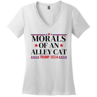 Election 2024 Morals Of An Alley Cat Political Debate Take America Back Maga Women's V-Neck T-Shirt