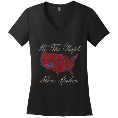 Election 2024 Map Trump Winning Counties Women's V-Neck T-Shirt
