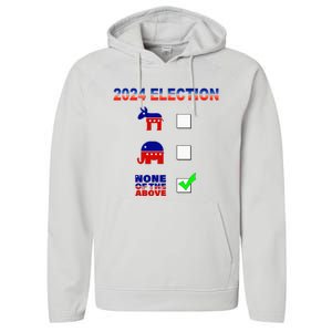 Election 2024 None Of The Above Funny Election Parody Performance Fleece Hoodie