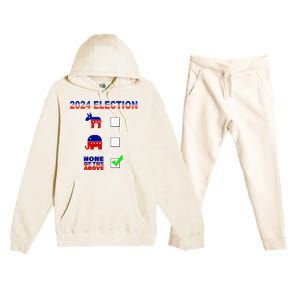 Election 2024 None Of The Above Funny Election Parody Premium Hooded Sweatsuit Set