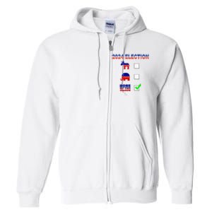 Election 2024 None Of The Above Funny Election Parody Full Zip Hoodie