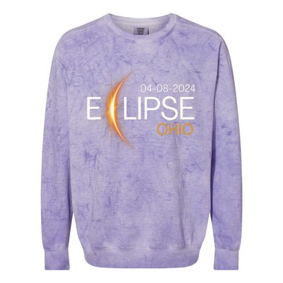 Eclipse 2024 Ohio Solar Totality Eclipse Ohio Solar 2024 Colorblast Crewneck Sweatshirt