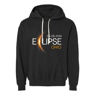 Eclipse 2024 Ohio Solar Totality Eclipse Ohio Solar 2024 Garment-Dyed Fleece Hoodie