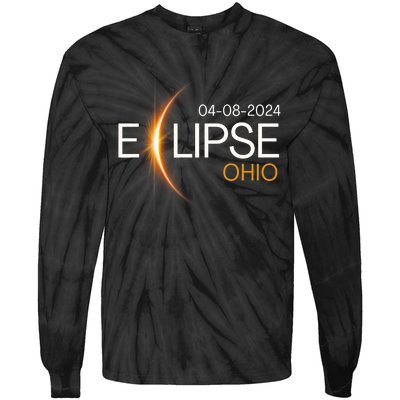 Eclipse 2024 Ohio Solar Totality Eclipse Ohio Solar 2024 Tie-Dye Long Sleeve Shirt