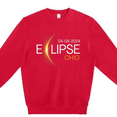 Eclipse 2024 Ohio Solar Totality Eclipse Ohio Solar 2024 Premium Crewneck Sweatshirt