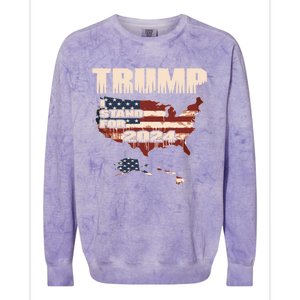 Election 2024 President Trump I Stand Merica Gift Colorblast Crewneck Sweatshirt