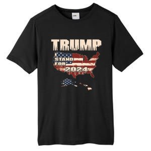 Election 2024 President Trump I Stand Merica Gift Tall Fusion ChromaSoft Performance T-Shirt