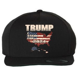 Election 2024 President Trump I Stand Merica Gift Wool Snapback Cap