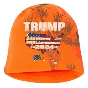 Election 2024 President Trump I Stand Merica Gift Kati - Camo Knit Beanie