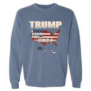 Election 2024 President Trump I Stand Merica Gift Garment-Dyed Sweatshirt