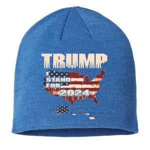 Election 2024 President Trump I Stand Merica Gift Sustainable Beanie