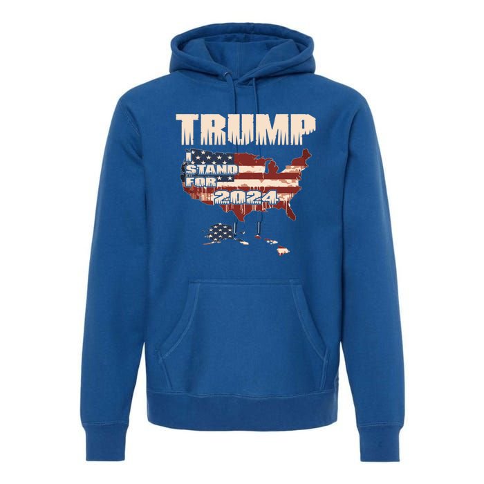 Election 2024 President Trump I Stand Merica Gift Premium Hoodie