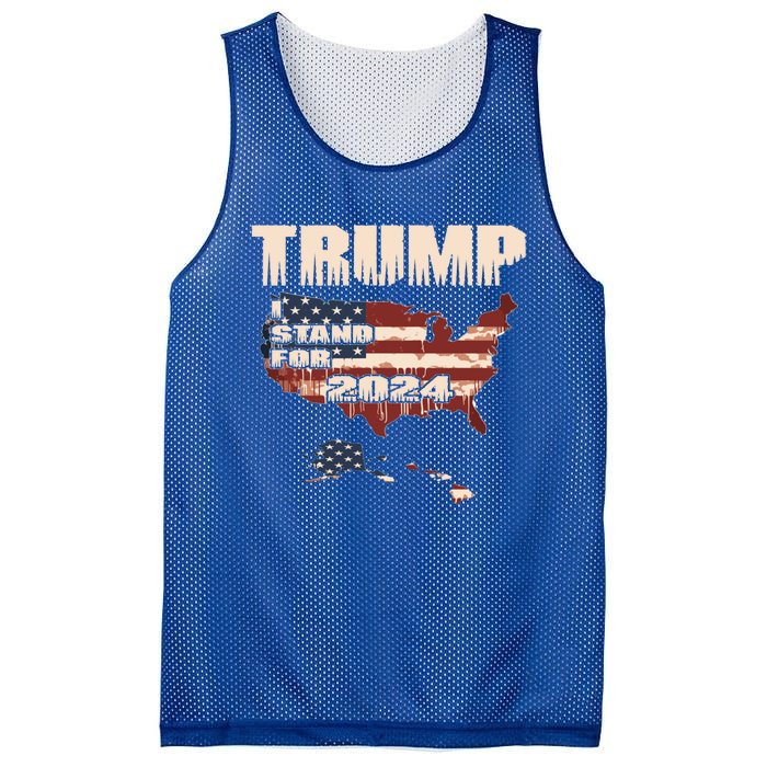 Election 2024 President Trump I Stand Merica Gift Mesh Reversible Basketball Jersey Tank