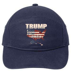 Election 2024 President Trump I Stand Merica Gift 7-Panel Snapback Hat