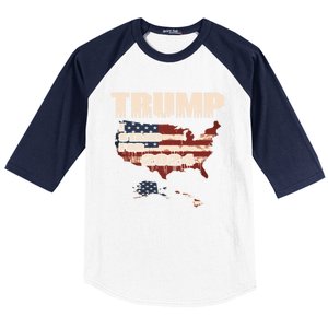 Election 2024 President Trump I Stand Merica Gift Baseball Sleeve Shirt