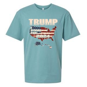 Election 2024 President Trump I Stand Merica Gift Sueded Cloud Jersey T-Shirt