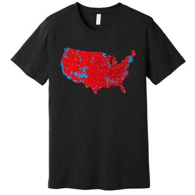 Election 2024 Results Map Trump Wins Counties Premium T-Shirt