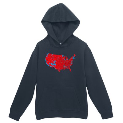 Election 2024 Results Map Trump Wins Counties Urban Pullover Hoodie