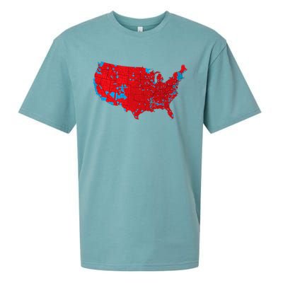 Election 2024 Results Map Trump Wins Counties Sueded Cloud Jersey T-Shirt