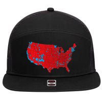 Election 2024 Results Map Trump Wins Counties 7 Panel Mesh Trucker Snapback Hat