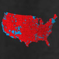 Election 2024 Results Map Trump Wins Counties 7 Panel Mesh Trucker Snapback Hat