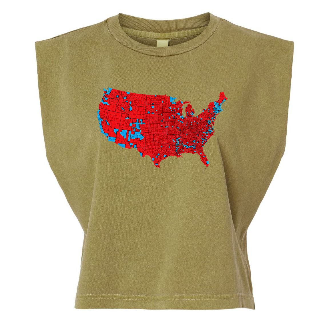 Election 2024 Results Map Trump Wins Counties Garment-Dyed Women's Muscle Tee