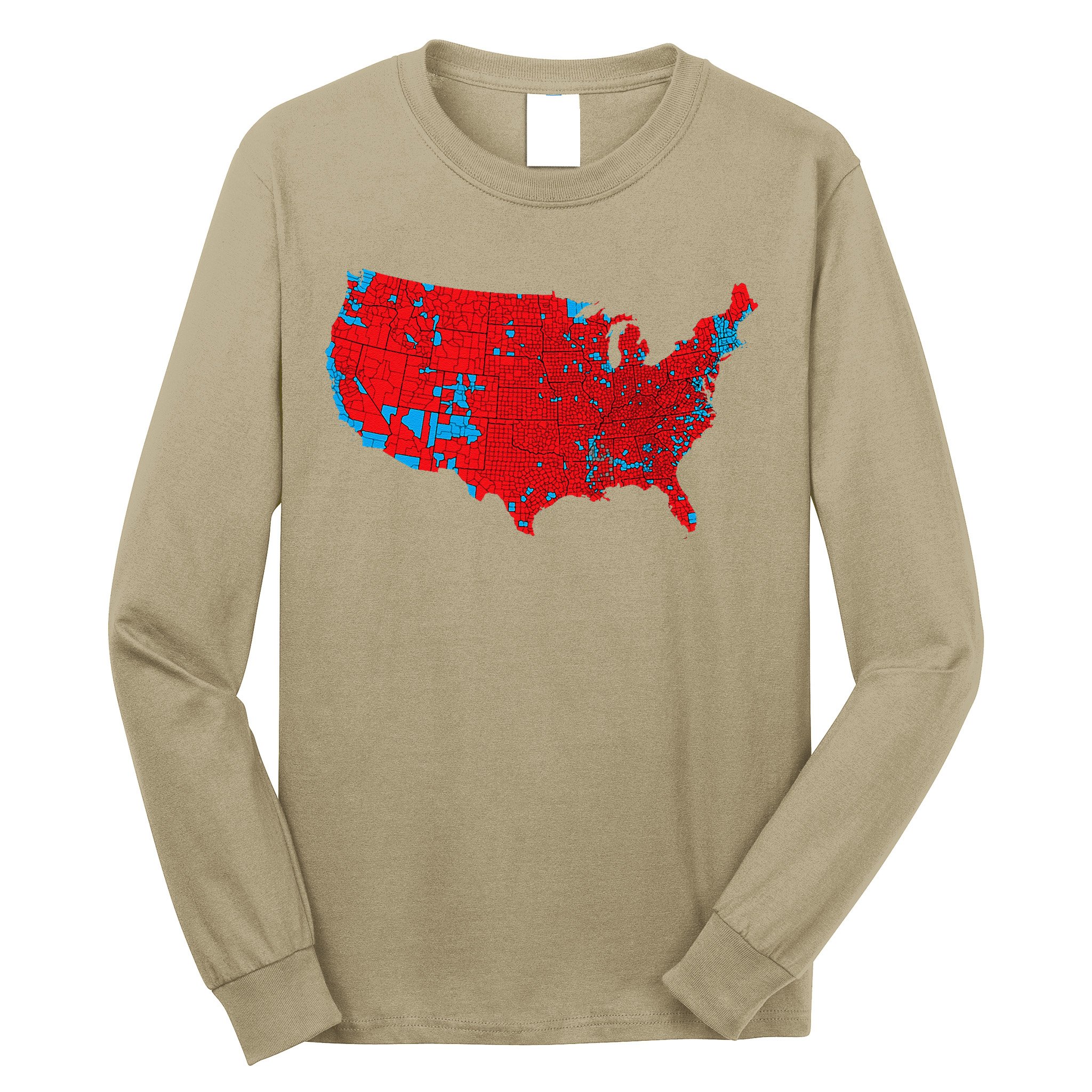 Election 2024 Results Map Trump Wins Counties Long Sleeve Shirt