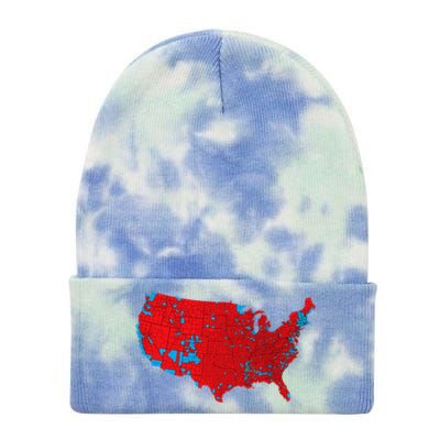 Election 2024 Results Map Trump Wins Counties Tie Dye 12in Knit Beanie