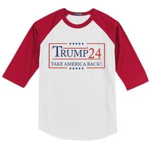 Election 2024 Trump Take America Back Kids Colorblock Raglan Jersey