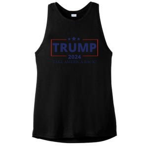 Election 2024 Trump Take America Back Ladies PosiCharge Tri-Blend Wicking Tank