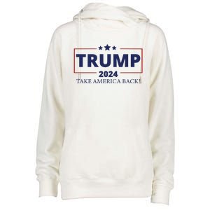 Election 2024 Trump Take America Back Womens Funnel Neck Pullover Hood