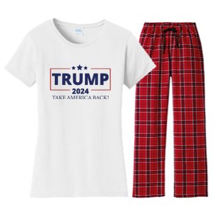 Election 2024 Trump Take America Back Women's Flannel Pajama Set