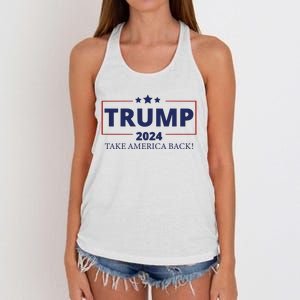 Election 2024 Trump Take America Back Women's Knotted Racerback Tank