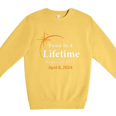 Eclipse 2024 Twice In A Lifetime Solar Eclipse Premium Crewneck Sweatshirt