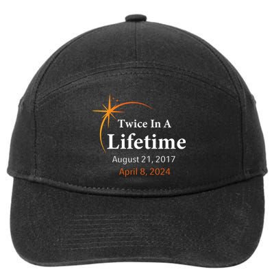 Eclipse 2024 Twice In A Lifetime Solar Eclipse 7-Panel Snapback Hat