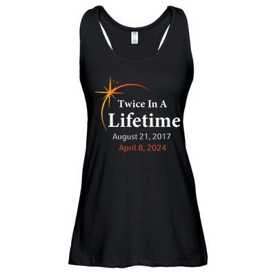 Eclipse 2024 Twice In A Lifetime Solar Eclipse Ladies Essential Flowy Tank