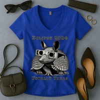 Eclipse 2024 Totally Texas Women's V-Neck T-Shirt